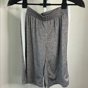 Reebok Heather Gray Shorts with White Stripes